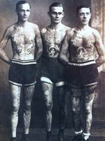 Vintage photograph of Nautical tattoos #NauticalTattoos #sailortattoos #sailors #traditionaltattoos #traditional #AmericanTraditional #nautical