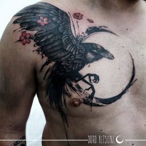 Crow corvo raven black ink