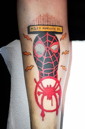 Spiderman Miles Morales #SpiderManTattoos #milesmorales #miles #morales #colortattoo #tatuaje #CHILETATOO 