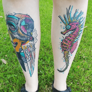 Healed picture from costumerowl is 2 years old seehorse 2 months old #elschwino #tattooistartmagazine #tattoo #tat #tattoos #ink #inked #sketch #drawing #healedtattoo #healed #graphicdesign #picoftheday #blablabla