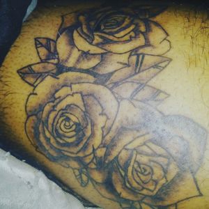 Just finished my thigh of roses #young_mafia_ink