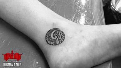 Small #maori #kirituhi #koru inner ankle tattoo