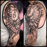 One more session on this 3/4 #sleeve 😁 #liverbird #neotraditional #blackandgrey