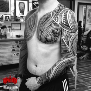 #freehand full #samoan sleeve and chest plate