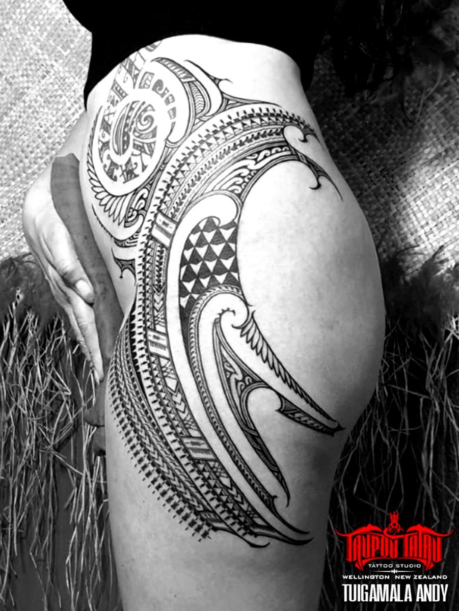 Tattoo uploaded by Tuigamala Andy • #freehand mixed #polynesian #samoan # maori #kirituhi #hawaiian hip/thigh #female piece • Tattoodo