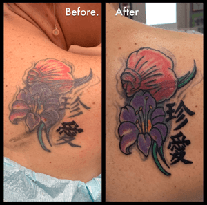 Before and after touch up