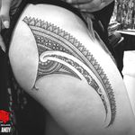 #freehand mixed #polynesian female thigh tattoo #henna #samoan #tongan #maori 