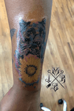 #panther #blackpanther #sunflower #womentattoo #realisim #colorrealisim #color #colortattoo #ink #art #tattoo #tattooart #tattooartist