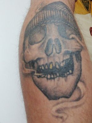 My hip hop skull! A few years old now! By Rebecca swain at the ink room in norwich