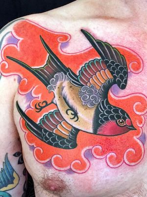 Bird tattoo by Inma - Still Not Asking For It: Red Point Tattoo does global tattoo flash event - #RedPointTattoo #StillNotAskingForIt #tattooflash #tattooflashevent #Inma #womensempowerment #solace