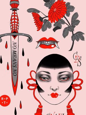 Claudia de Sabe's flash for Still Not Asking For It: Red Point Tattoo does global tattoo flash event - #RedPointTattoo #StillNotAskingForIt #tattooflash #tattooflashevent #ClaudiadeSabe #womensempowerment #solace