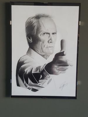 Clint Eastwood portrait Artist: Cristiano Pognant