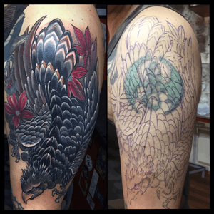 Cover up..#tattoo#tattoocoverup#coveruptattoo#eagle#eagletattoo#momiji