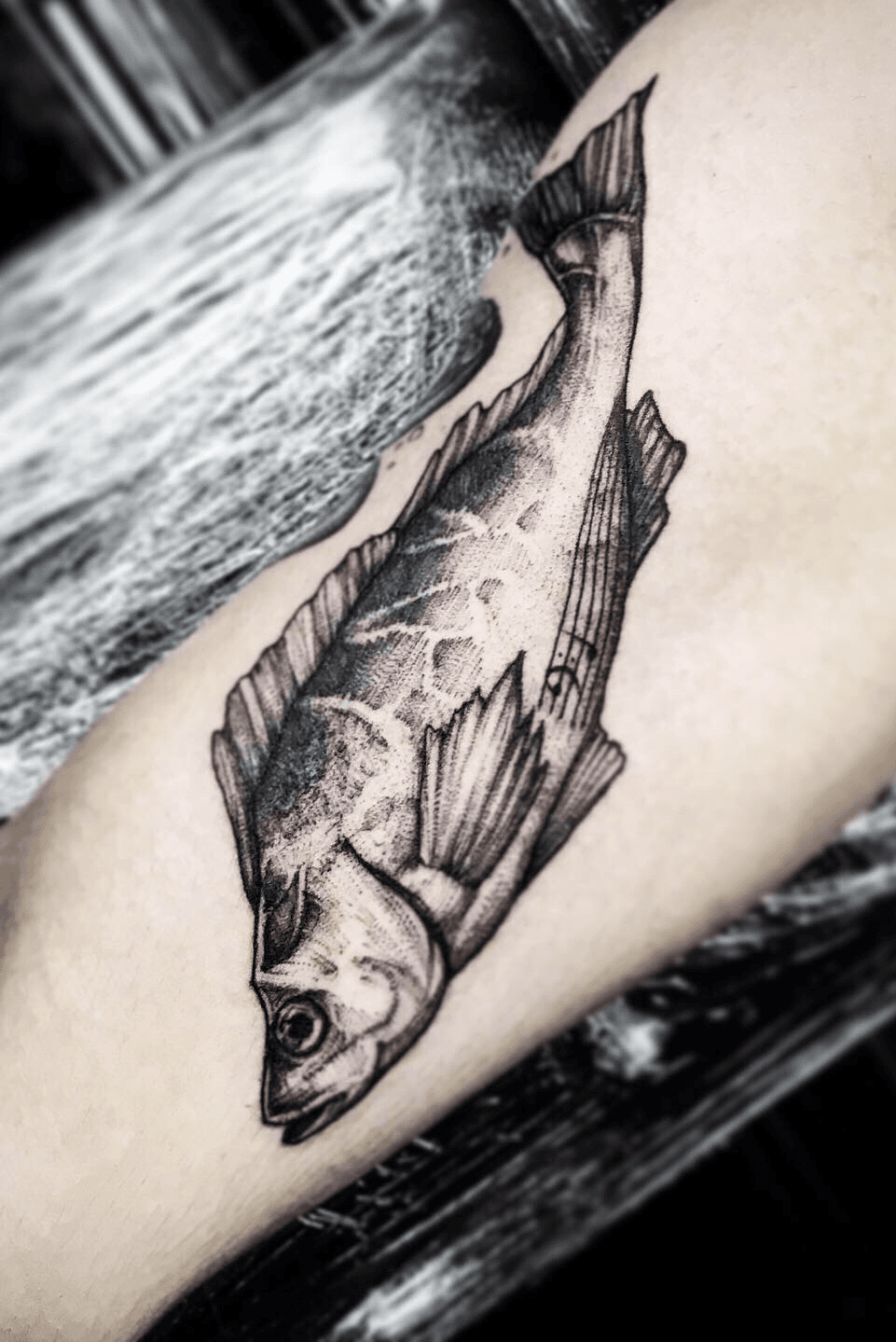 Another one for the tattoo trend My largemouth Bass that everyone asks me  if its a trout  rFishing