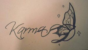 Karma 🦋- first tattoo drawn and tattooed 
