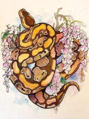 Artist: sunfish-exotics on TumblrIt's v cute and wisteria suits my own snek's gentle, overbearingly sweet nature