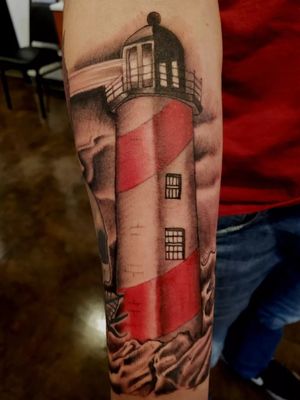 My lightshouse continued on from my first tattoo on my arm. 