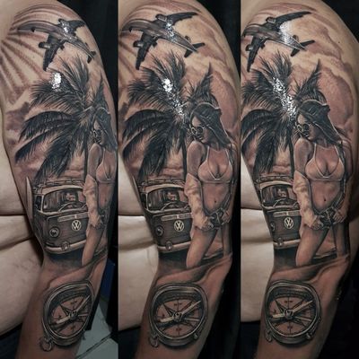 #beach #travel #volkswagen #girl #adventuretime #adventurer #adventure #portrait #portraittattoo #travel #tattoos #dylantattoo #dylantattooofficial #blackandgreytattoo #blackandgrey #swashdrivetattoomachines #swashdrive #inked #art #tattoo #palawantattoo #tattooshopinpalawan #palawan #philippines
