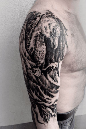 phoenix #tattooartist #tattooart #ink #dotwork #dotworktattoo #pheonix #dark #blackandgrey #Black #art #tattooed #bird 