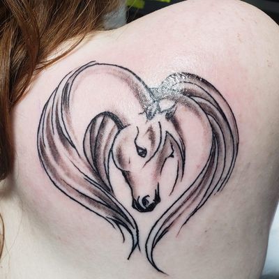 Got this done by Brian Taylor at Tat2Tyme in Saks, Alabama #horsetattoo #horse #Horses 