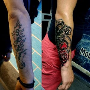#coveruptattoo #tattooart #tattooartist #tattooartistmagazine #ideatattoo #clocktattoo #rosetattoo #familytattoo #tattoo #tatoo #tato #tatu #tatouages #tatouage #tatuaje #tatuagem 