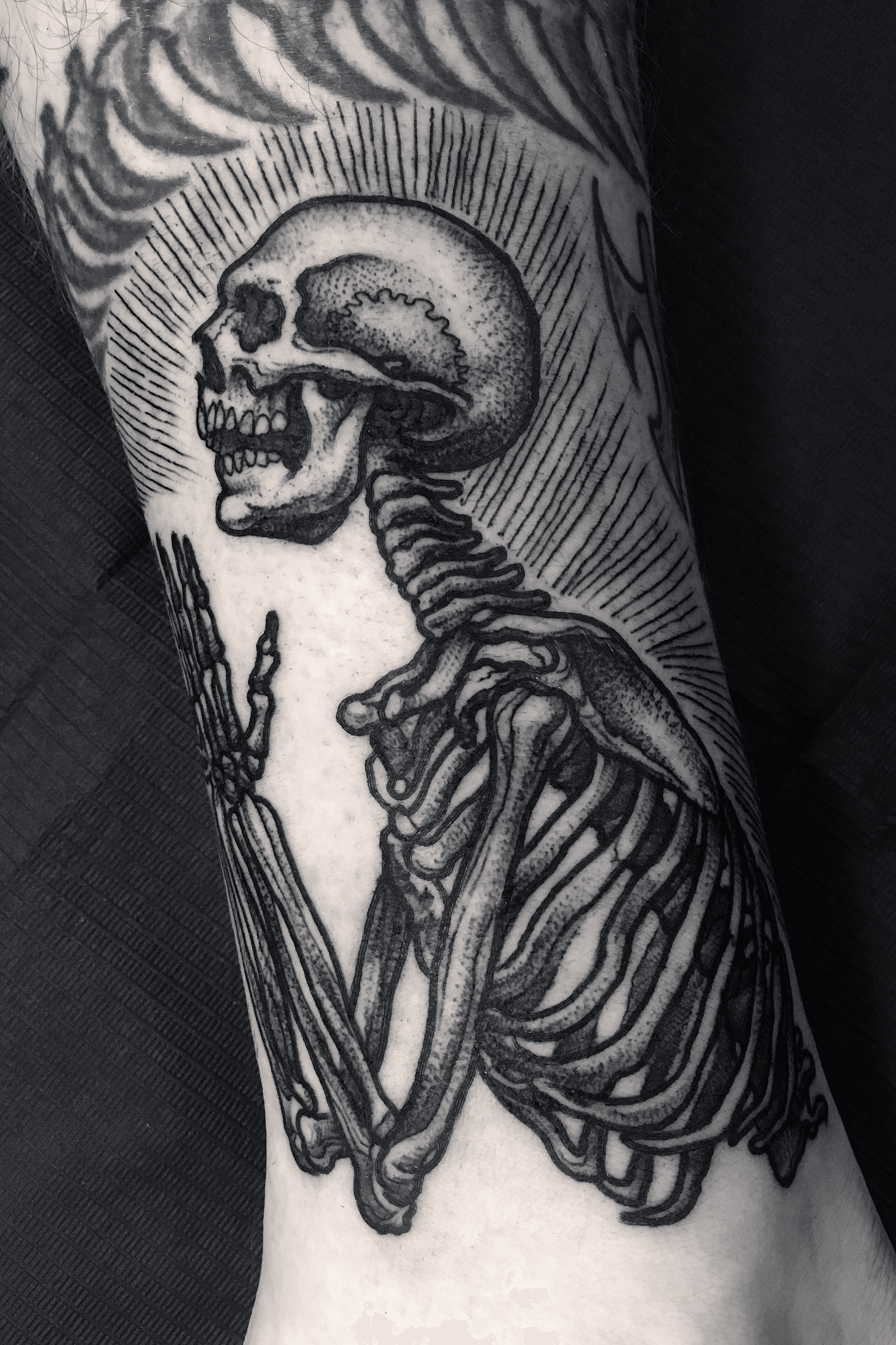 TattooSnobcom  William Cheseldens Praying Skeleton tattoo by  ryanjenkinstattoo at seventattoolv in Las Vegas Nevada  ryanjenkinstattoo lasvegas vegas nevada seventattoolv prayingskeleton  williamcheselden  Facebook