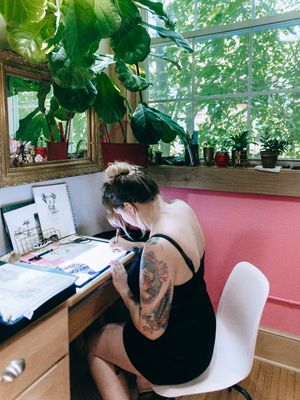 Emilie Robinson of The Aldrich Tattoo Parlour in Minneapolis, Minnesota #EmilieRobinson #TheAldrichTattooParlour #Minneapolis #femaletattooartist #femaletattooist #femaleartist #womensempowerment #safespace #tattoostudio #tattooshop