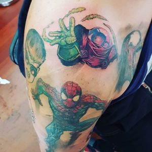 Third wave of #supervillains threatening my #Spiderman tattoo made by artist #Andrezor  #santiago #chile #SantiagoChile #Mysterio 