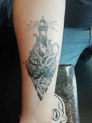Healed octopus and lighthouse 