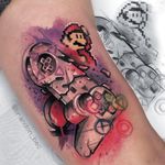 Tatuagem feita pelo artista Brandon Bec #SuperMario #Nintendo #gamer #games #joystick #colorida #colorful #playstation #sony #BrandonBec