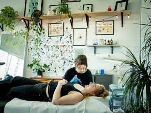 Minuit Dix  in Montreal, Canada  #MurielDeMai #MinuitDix #Montreal #femaletattooartist #femaletattooist #femaleartist #womensempowerment #safespace #tattoostudio #tattooshop