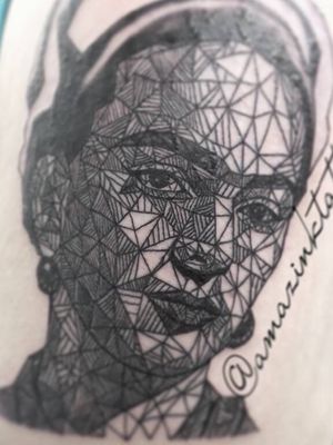 Geometric Frida Kahlo portrait.