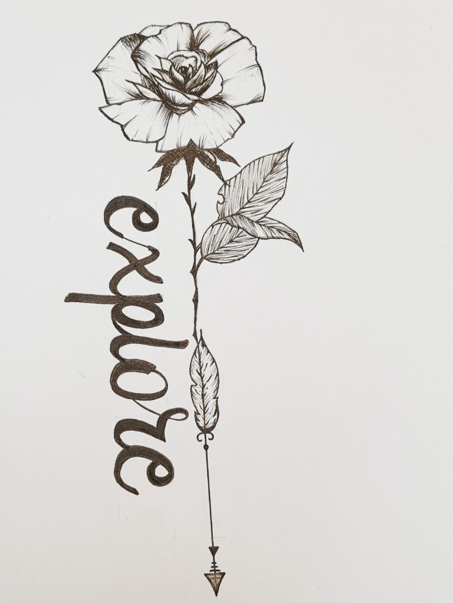 Tattoo uploaded by Claire  By TarasShtanko arrow rose flower  blackwork arrowtattoo rosetattoo  Tattoodo