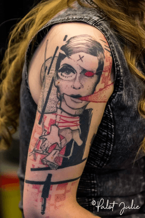 Tattooed by Arthur Mouton (Instagram: arthur_tete_de_mouton) at Charleroi (Belgium) in 2016. #trashpolka #trash #twiggy #belgium #black #blackandred #tattoo #arm #armtattoo #art #dot #graphic #graphictattoo #girl #tattooed #tattooedgirls #girlswithtattoos #tattooedgirl #tattoo 