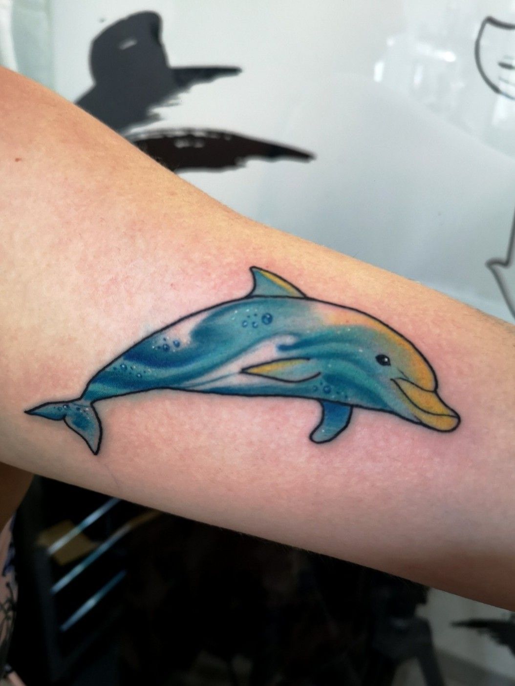 Traditional dolphin tattoo Sailor Jerry tattoo classic tattoo traditional  tattoo Color tattoo Tattoo by Dmitry  Traditional tattoo Tattoos Dolphins  tattoo