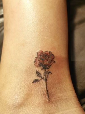 Freehand Rose on Esther's Ankle