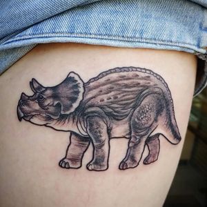 #triceratops tattoo by Alex#blackandgreytattoo 