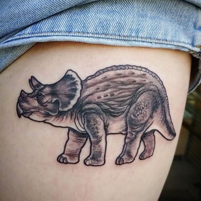 #triceratops tattoo by Alex #blackandgreytattoo 