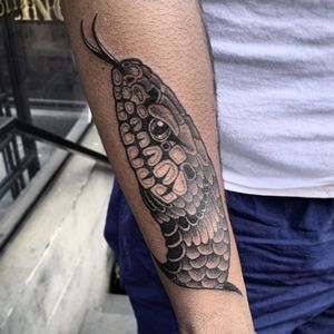 #Snake tattoo by Szabla#blacklinework
