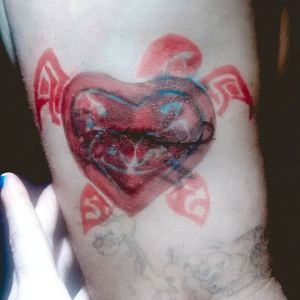 Cover up of unwanted heart tattoo: step 1