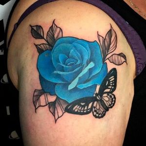 #Blue rose tattoo by Szabla