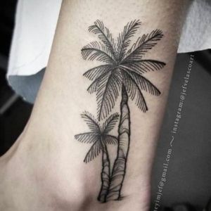 #Palm tree tattoo by Jef#blacklinework