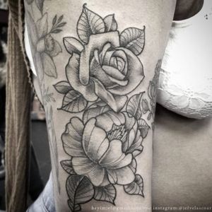 #Rose tattoo by Jef#blacklinework