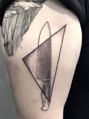 #Knife tattoo by Sue #blackandgreytattoo 