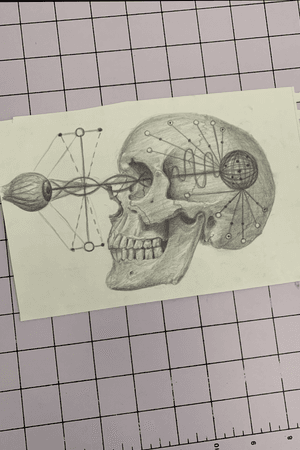 Design available #skull #sketch #pencil #geometric