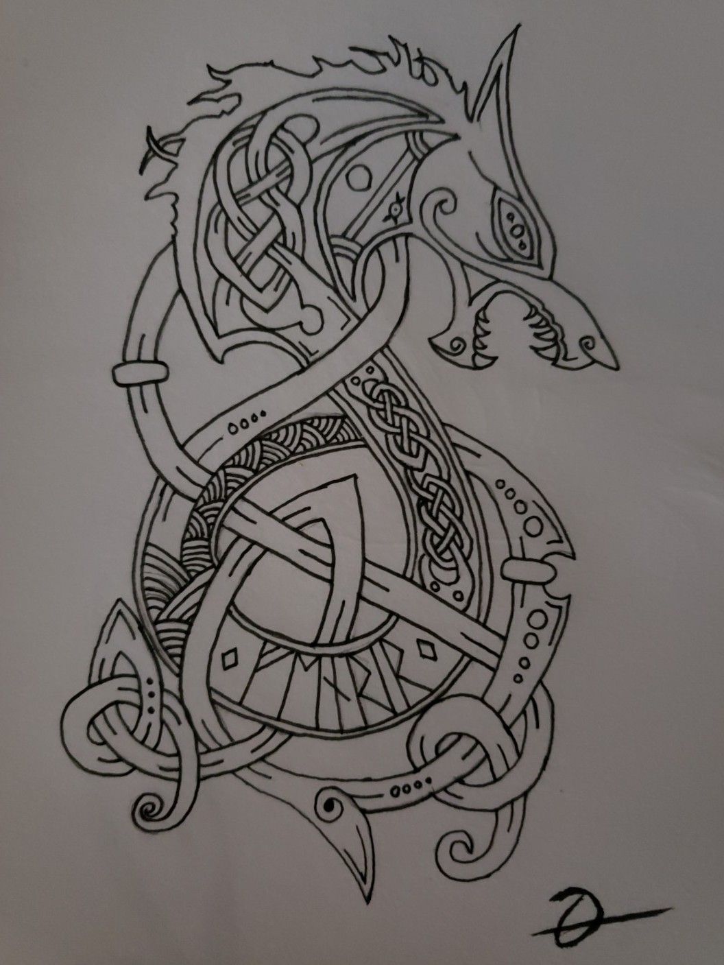 Norse Wolf Serpent Upper Arm Tattoo By Michael Custom Tattoo