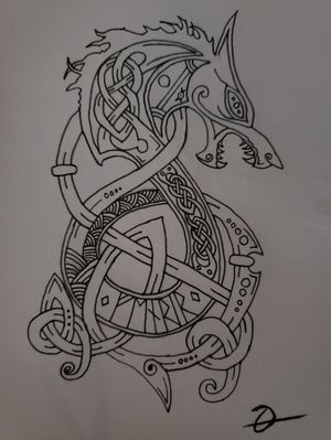 Tattoo uploaded by Oscar Southbloom • Traditional Norse Fenrir • Tattoodo