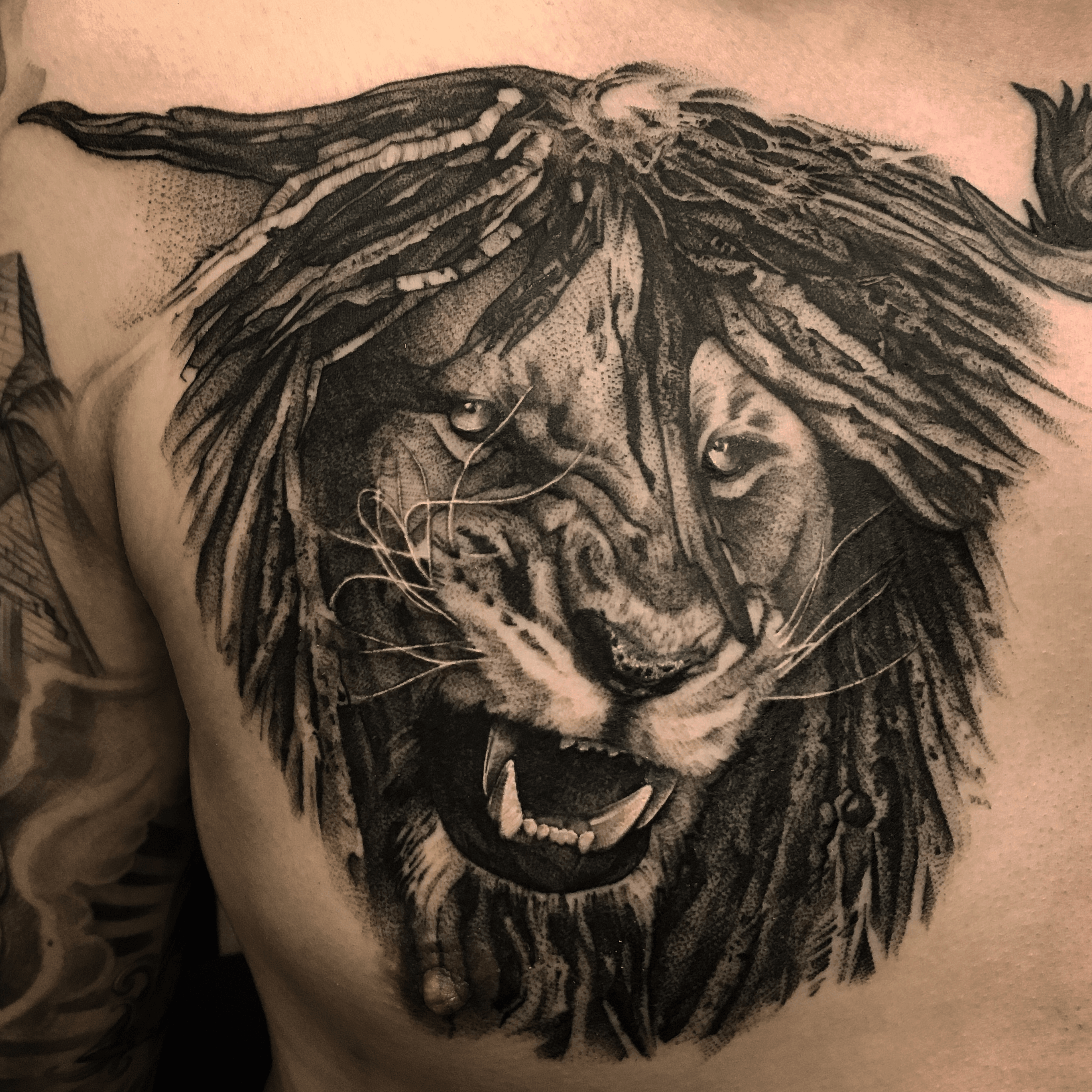 Tattoo uploaded by Kxng Danny  Lion with Dreadlocks wearing a Crown   Tattoodo