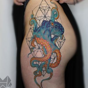 psychodelic octopus tattoo - Tattoo by Hannah Wolf #HannahWolf 