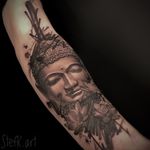 Budha Tattoo black and grey